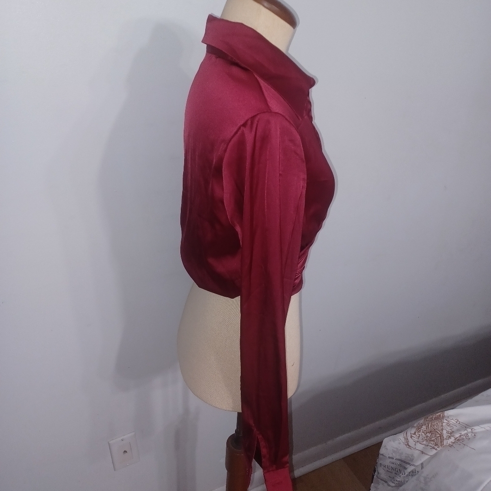 Beautiful Long Sleeve Wrap Shirt- W Sz Small - Picture 4 of 8